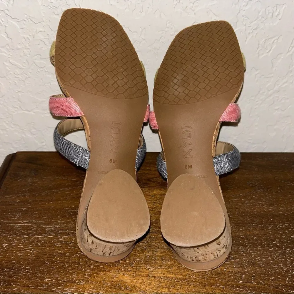 NYDJ Giacomo Triple Strap Block Heel Sandal Shoes